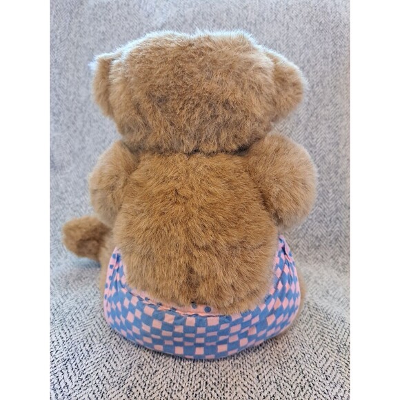 Vintage The Vermont Teddy Bear Co Jointed 16" Brown Bear, With Diaper and Bib. - Picture 4 of 12